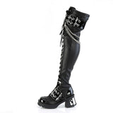 2 3/4" Chunky Heel, 1" Pf Over-The-Knee Boot, Inside Zip Pleaser Demonia BRATTY/304