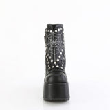 5" Chunky Heel, 3" P/F  Mid-Calf Boot, Side Zip Pleaser Demonia CAMEL/70
