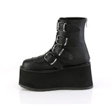 3 1/2" Pf Ankle Bootw/ 4 Buckle Straps, Back Metalzip Pleaser Demonia DAM105/BVL