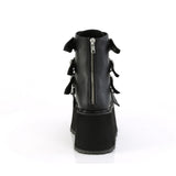 3 1/2" Pf Ankle Bootw/ 4 Buckle Straps, Back Metalzip Pleaser Demonia DAM105/BVL