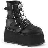 3 1/2" Pf Ankle Bootw/ 4 Buckle Straps, Back Metalzip Pleaser Demonia DAM105/BVL