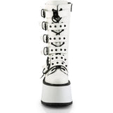 3 1/2" Pf Mid-Calf Boot W/6 Bucklestraps, Metal Side Zip Pleaser Demonia DAM225/WVL