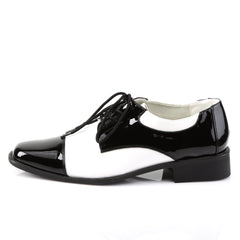 Old Fashioned Cap Toe Derby Bluchers Low Heel Saddle Boots Shoes Pleaser Funtasma DISCO/18
