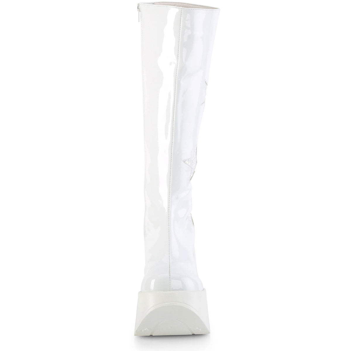 5" Star Cutout Pf Wedge Knee High Boot, Inside Zip Pleaser Demonia DYNAMITE/218