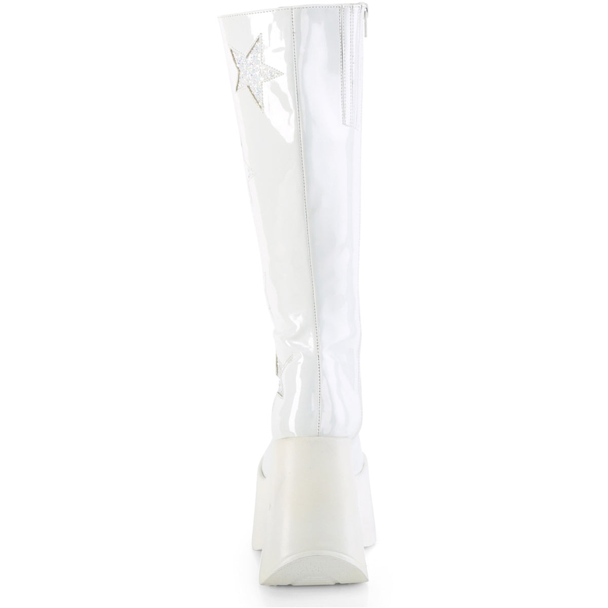 5" Star Cutout Pf Wedge Knee High Boot, Inside Zip Pleaser Demonia DYNAMITE/218