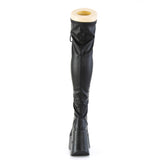 *5"Star Cutout Pf Wedge Lace-Up Thigh-High Boot,Outside Zip Pleaser Demonia DYNAMITE/300/1