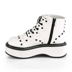 2" Platform Lace-up Front/buckle Strap Ankle Boot, Side Zip Pleaser Demonia EMILY/315