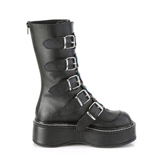 2" Platform Calf High W/ 5 Buckle Straps, Back Metal Zip Pleaser Demonia EMILY/330