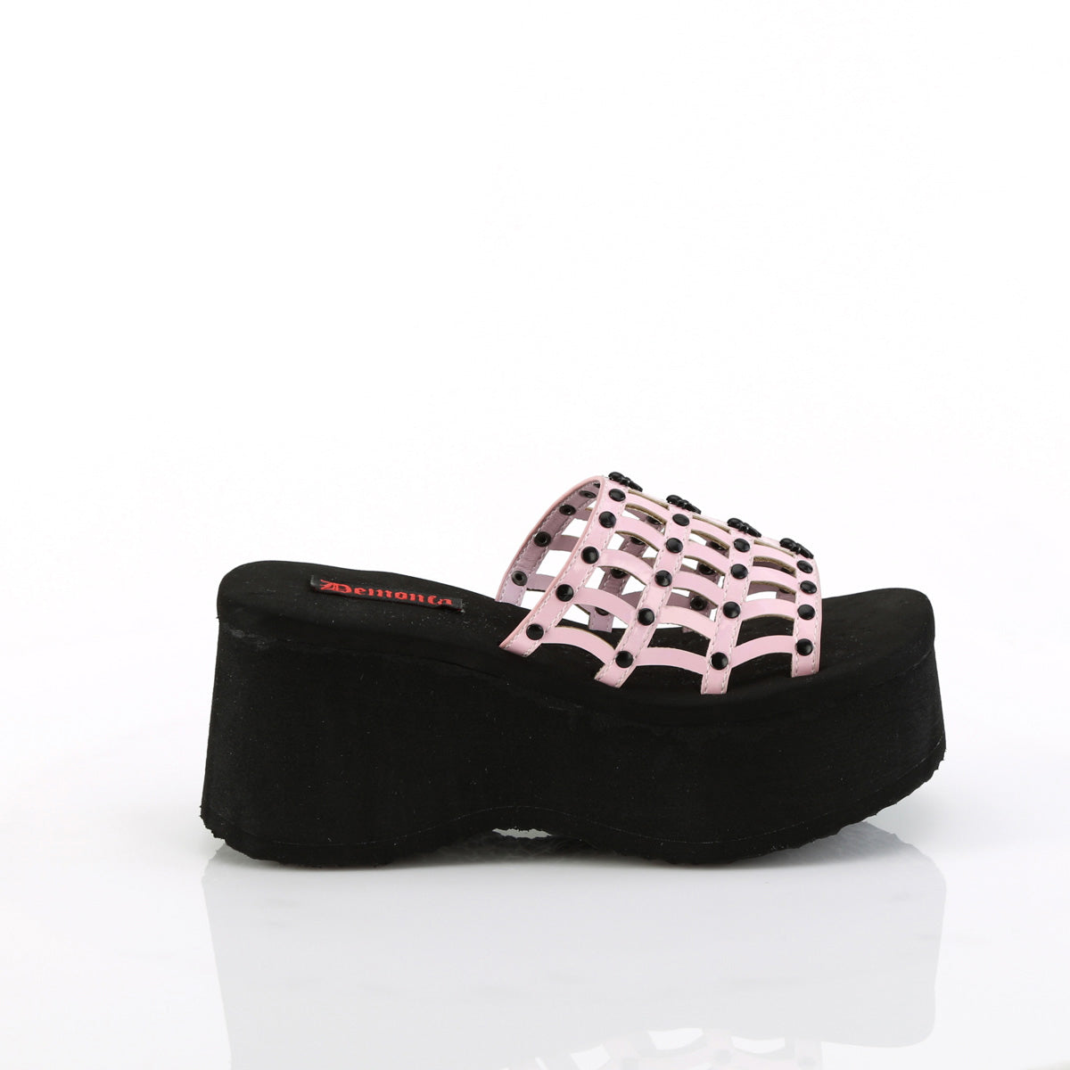 3 1/2" Pf Studded Spiderweb Slide Sandal Pleaser Demonia FUNN/13