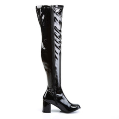 Sexy Stretch Thigh High Over The Knee Block Heel Gogo Boots Shoes Pleaser Funtasma GOGO/3000