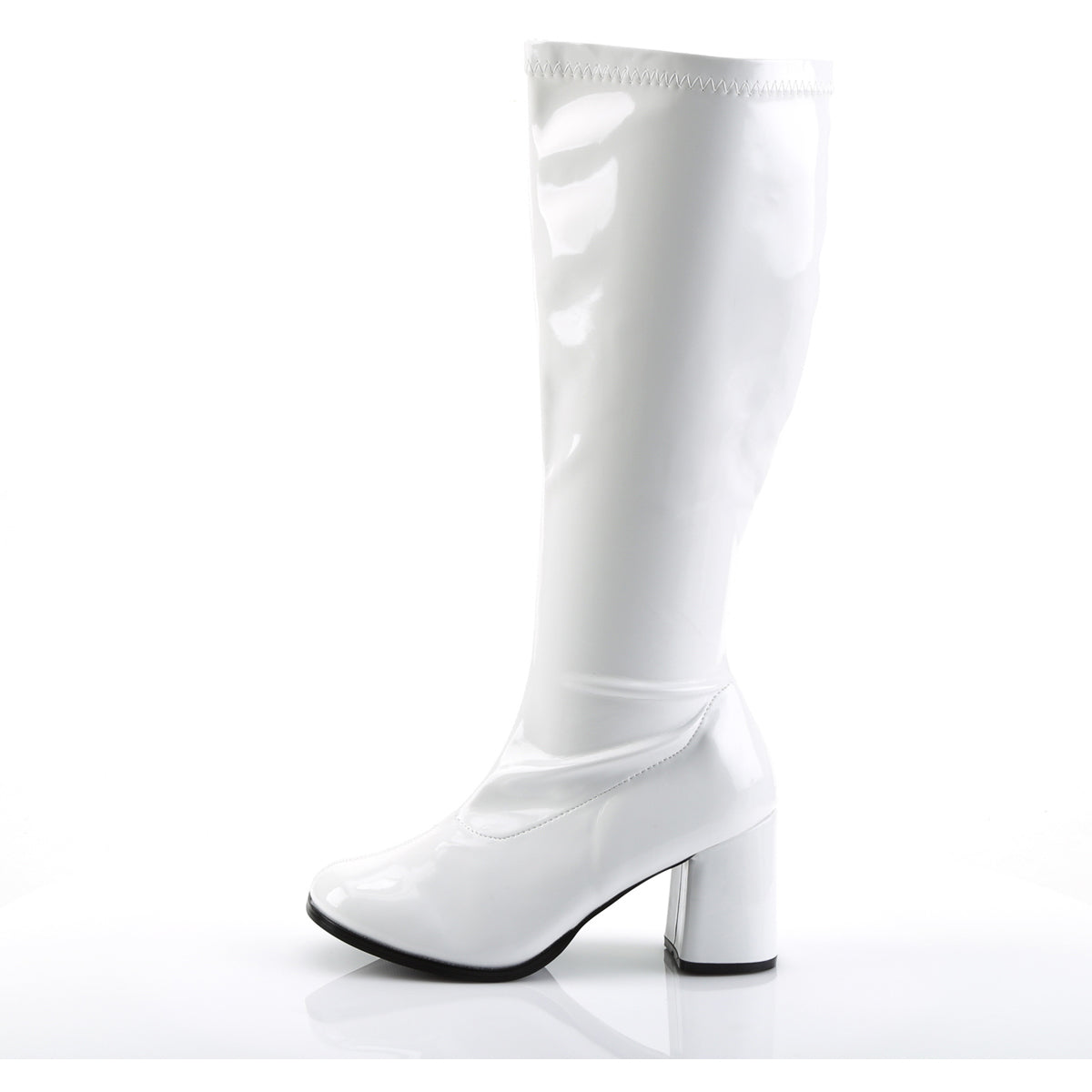 Sexy Wide Width Block Heel Full Inner Side Zipper Gogo Boots Shoes Pleaser Funtasma GOGO/300X
