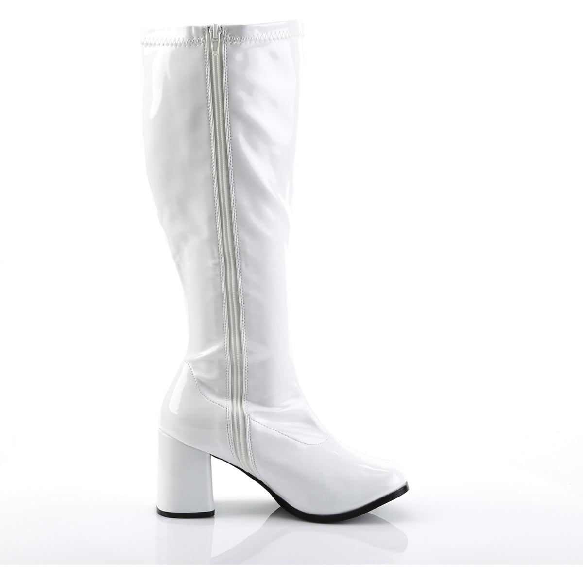 Sexy Wide Width Block Heel Full Inner Side Zipper Gogo Boots Shoes Pleaser Funtasma GOGO/300X