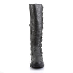 Button Lace Up Low Heel Knee High Full Inner Zipper Boots Shoes Pleaser Funtasma GOTHAM/109