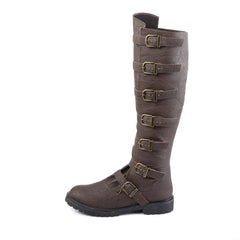 Expandable Shaft Multi Buckle Strap Knee Length Pull On Boots Shoes Pleaser Funtasma GOTHAM/110