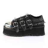 2 3/4" Platform Lace-Up Shoe W/ Metal Toe Cap Pleaser Demonia GRAVEDIGGER/03