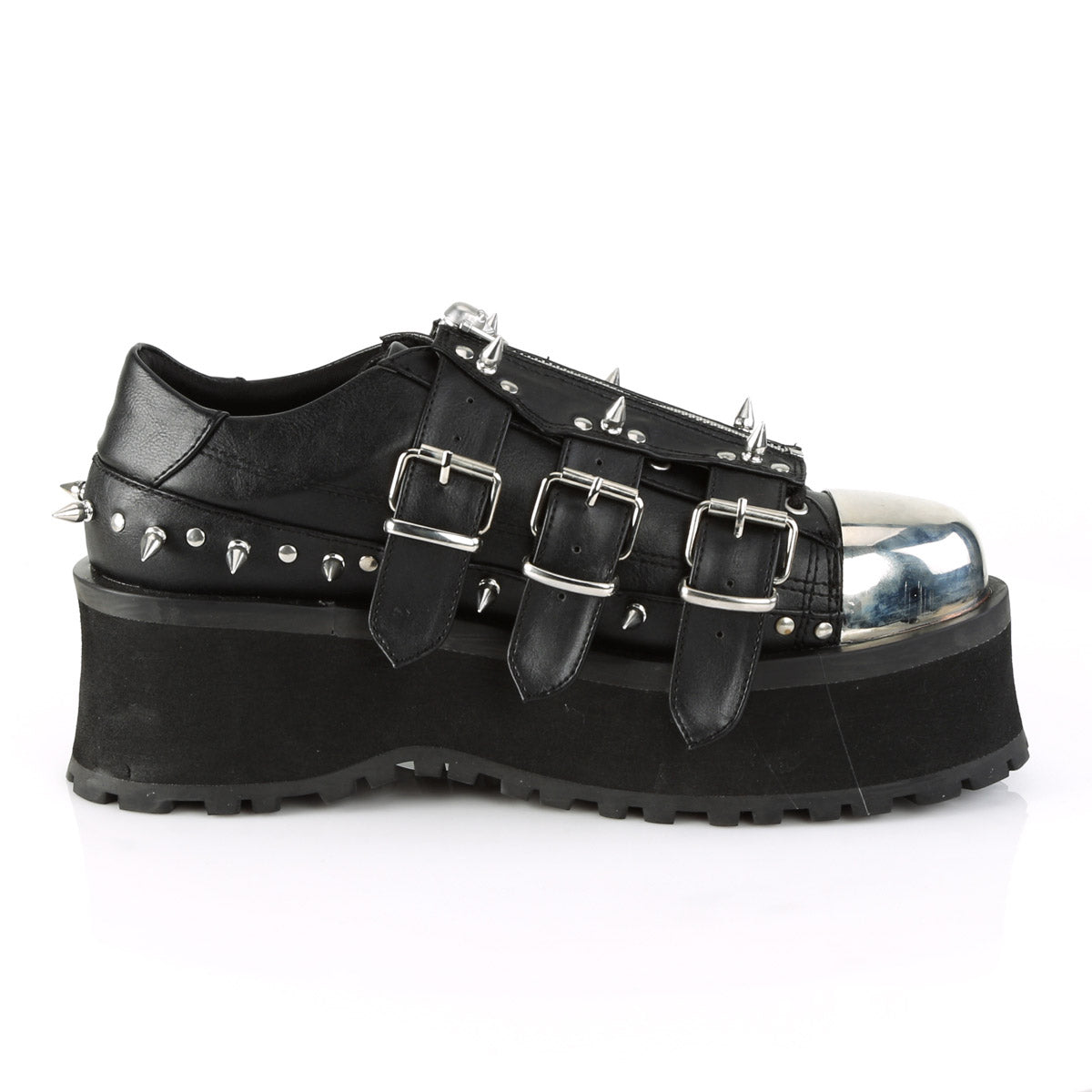 2 3/4" Platform Lace-Up Shoe W/ Metal Toe Cap Pleaser Demonia GRAVEDIGGER/03