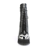 2 3/4" PF Lace-Up Mid Calf Boot, Back Metal Zipper Pleaser Demonia GRAVEDIGGER/14