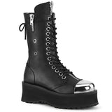 2 3/4" PF Lace-Up Mid Calf Boot, Back Metal Zipper Pleaser Demonia GRAVEDIGGER/14