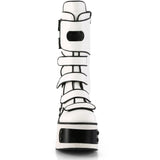 4" Platform Strappy Mid-Calf Boot, Inside Zip Pleaser Demonia KERA/108