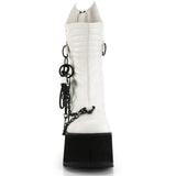 4" Platform Calf High Boot, Metal Back Zip Pleaser Demonia KERA/130