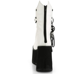 4" Platform Calf High Boot, Metal Back Zip Pleaser Demonia KERA/130
