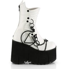 4" Platform Calf High Boot, Metal Back Zip Pleaser Demonia KERA/130
