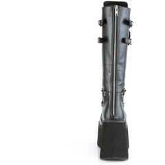 4 1/2"Pf Lace-Up Knee High Boots W/ Shield, Back Zip Pleaser Demonia KERA200/BVL