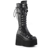 4 1/2"Pf Lace-Up Knee High Boots W/ Shield, Back Zip Pleaser Demonia KERA200/BVL