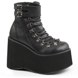 4 1/2" Pf Faux Lace-Up Ankle Boot, Side Zip Pleaser Demonia KERA21/BVL