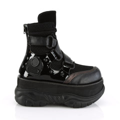 3" PF Lace-Up Ankle Boot w/ Hook N' Loop Straps, Back Zip Pleaser Demonia NEPTUNE/126
