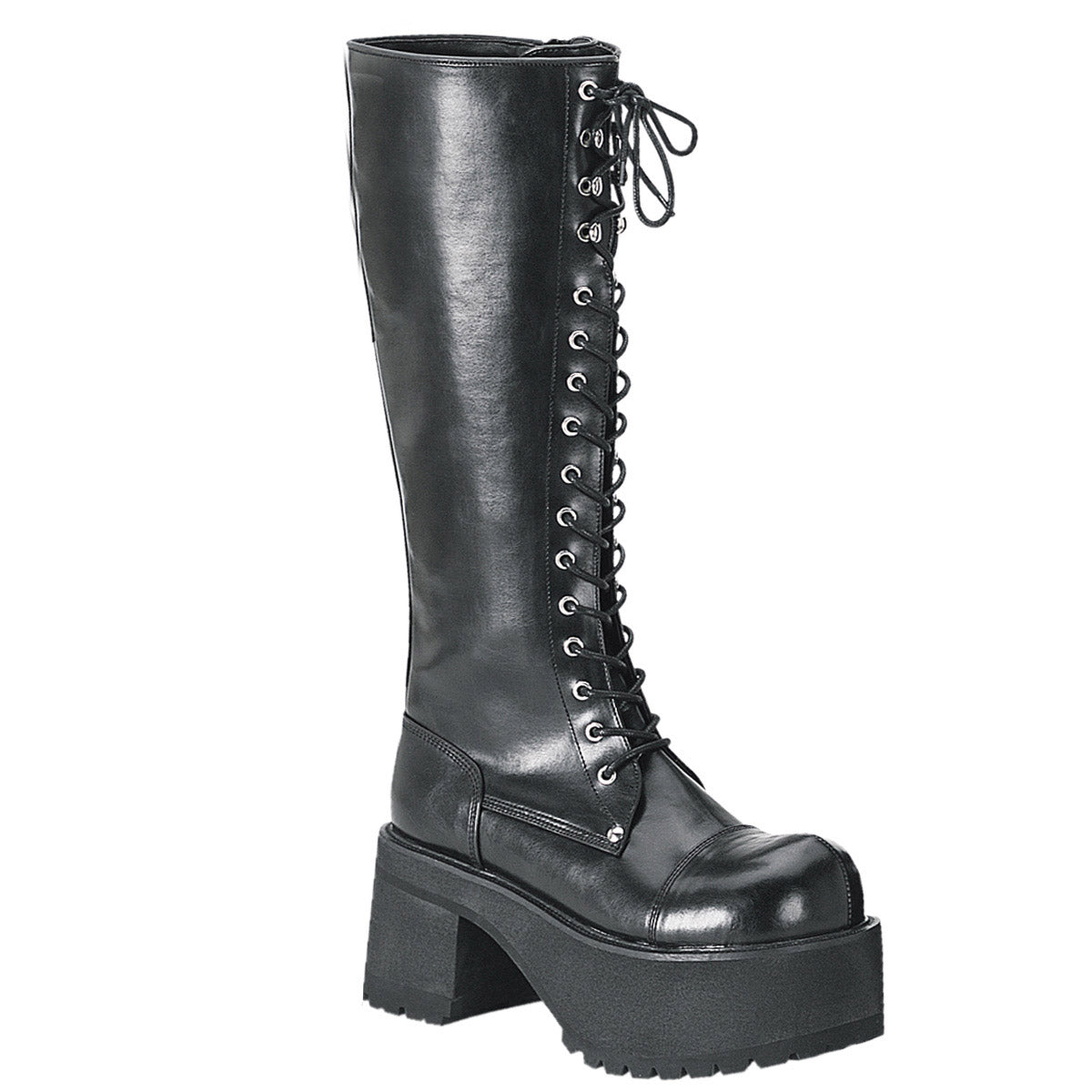 Mid Calf Full Lace Up Inner Zipper Side Platform Combat Boots Shoes Pleaser Demonia RANGER/302