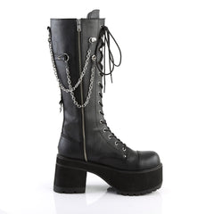 3 3/4" Heel, 2 1/4" PF Knee High Boot, Metal Side Zip Pleaser Demonia RANGER/303