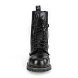 10 Eyelet Unisex Steel Toe Ankle Boot, Rubber Sole Pleaser Demonia RIOT/10