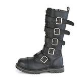 18 Eyelet Unisex Steel Toe Knee Boot, Rubber Sole Pleaser Demonia RIOT/18BK