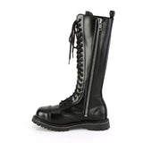 20 Eyelet Unisex Steel Toe Knee Boot, Rubber Sole Pleaser Demonia RIOT/20