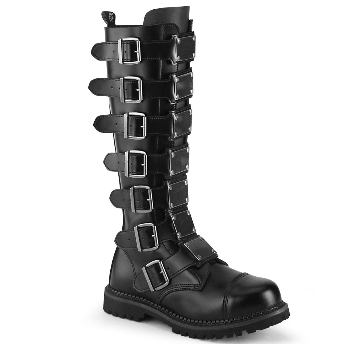 Punk Rock Goth Multi Buckle Strap Side Zip Knee High Boots Shoes Pleaser Demonia REAPER/30