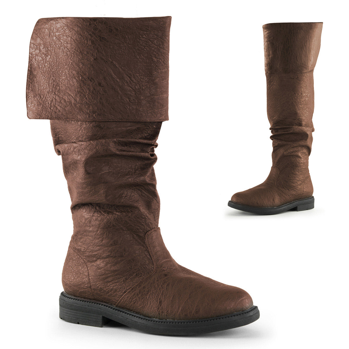 Sexy Zip Side Knee High Cuffs Robin Hood Renaissance Boots Shoes Pleaser Funtasma ROBINHOOD/100