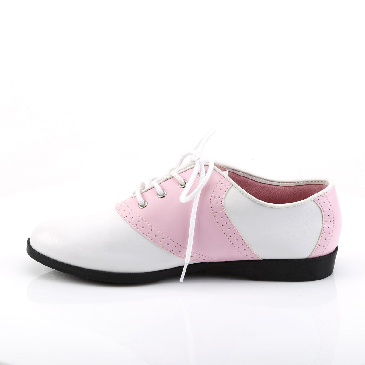 Grease Retro Two Tone Hidden Platform Spectator Saddle Flats Shoes Pleaser Funtasma SADDLE/50