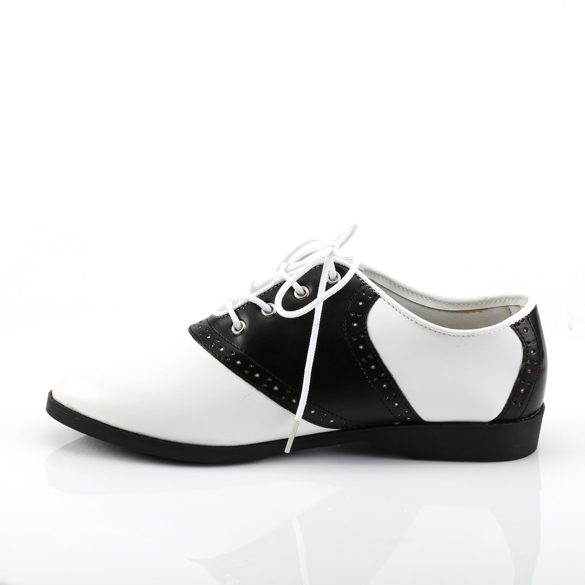 Grease Retro Two Tone Hidden Platform Spectator Saddle Flats Shoes Pleaser Funtasma SADDLE/50