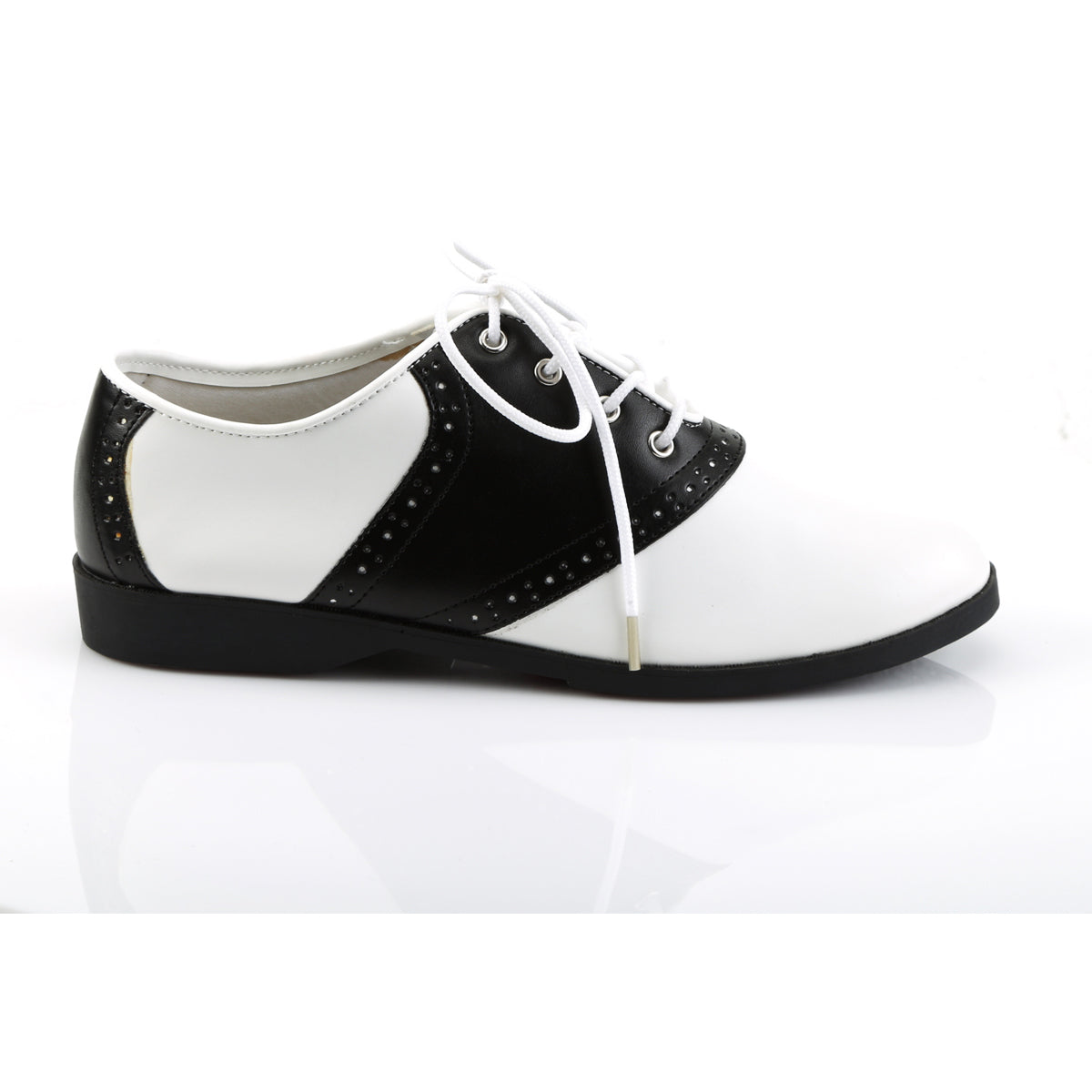 Grease Retro Two Tone Hidden Platform Spectator Saddle Flats Shoes Pleaser Funtasma SADDLE/50