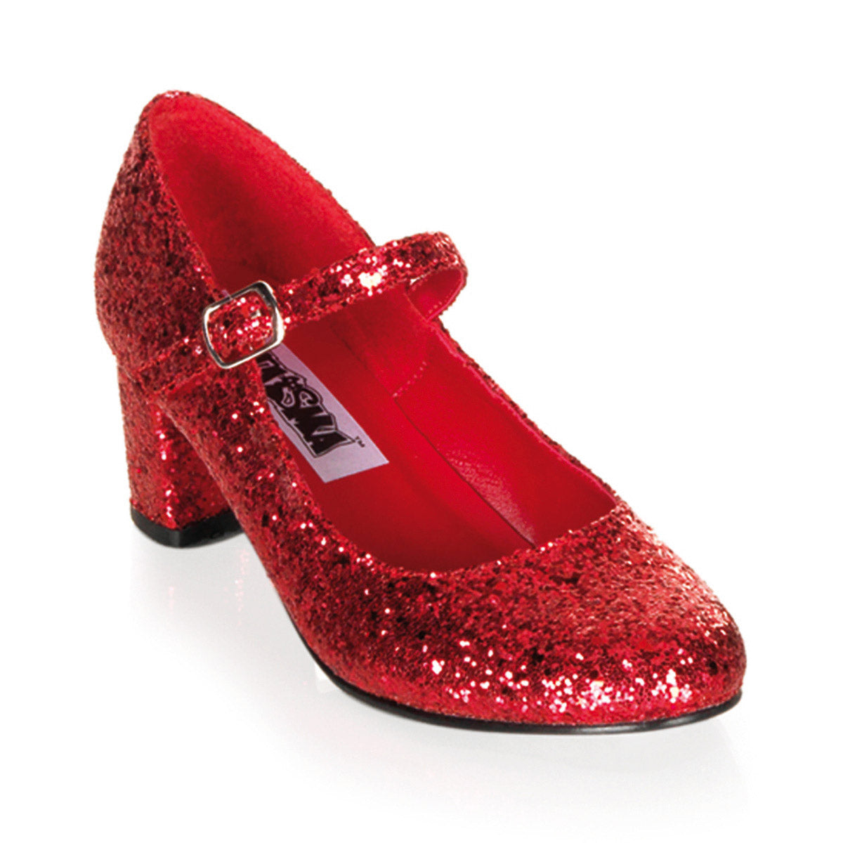 Sexy School Girl Glitter Mary Jane Pumps Square High Heels Shoes Pleaser Funtasma SCHOOLGIRL/50G
