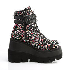 4 1/2" Wedge PF Ankle Boot, Side Zip Pleaser Demonia SHAKER/52ST