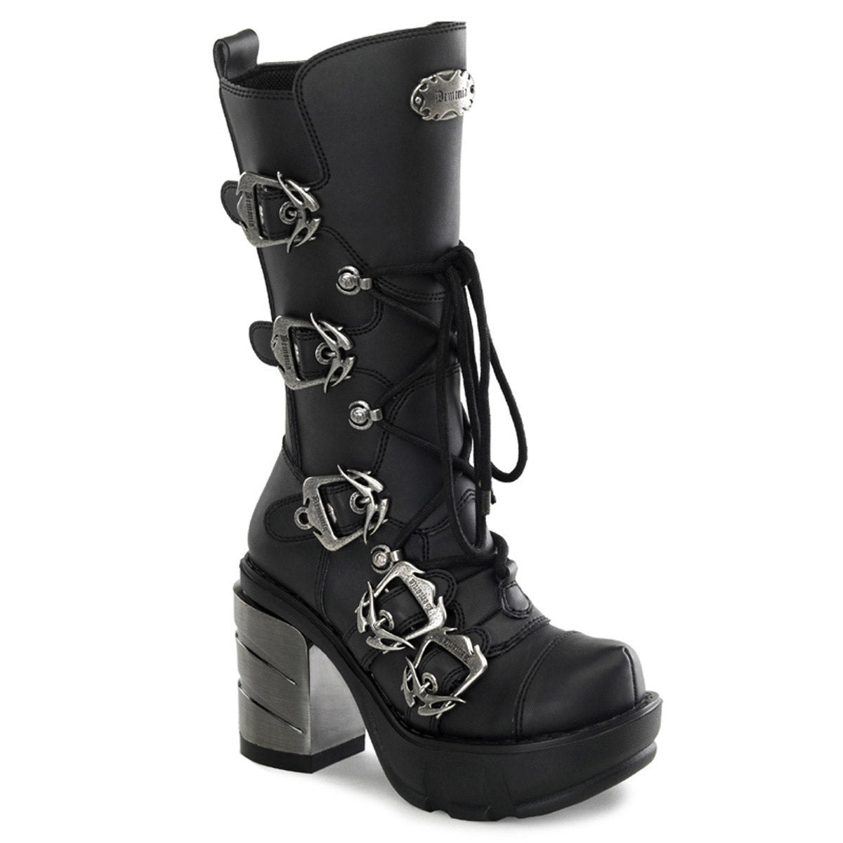 Goth Punk Buckle Strap Mid Calf Lace Up Extreme Platform Boots Shoes Pleaser Demonia SINISTER/203