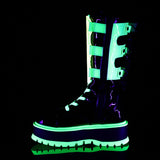 2" Pf Lace-Up Mid-Calf Boot, Metal Side Zip Pleaser Demonia SLACKER/156