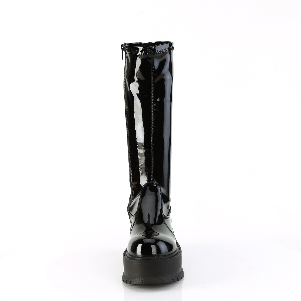 2" Pf Str Knee High Boot, 1/2 Side Zip Pleaser Demonia SLK200/B