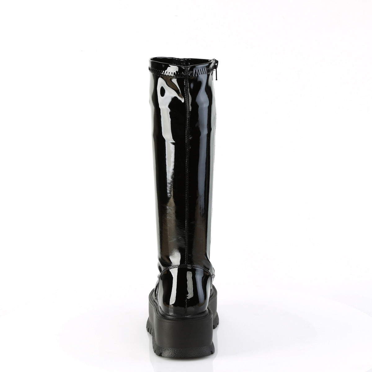 2" Pf Str Knee High Boot, 1/2 Side Zip Pleaser Demonia SLK200/B