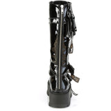 2" Pf Lace-Up Knee High Boot, Back Metal Zip Pleaser Demonia SLACKER/260