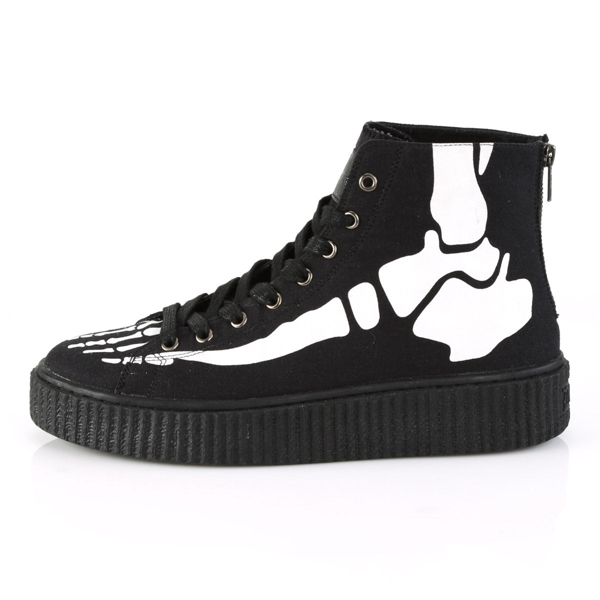 1 1/2"PF Round Toe Lace-Up Front High Top Creeper Sneaker, Pleaser Demonia SNEEKER/252