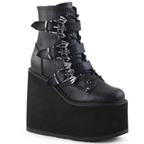 5 1/2" PF Lace-Up Ankle Boot w/ 3 Buckle Straps, Side Zip Pleaser Demonia SWING/103