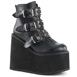 5 1/2" PF Ankle Boot w/ 3 Buckle Straps, Back Zip Pleaser Demonia SWI105/BVL